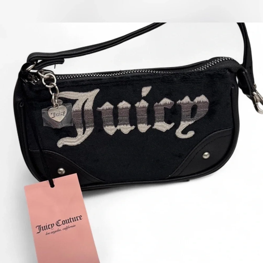 NEW Juicy Couture Black and Silver Shoulder Bag